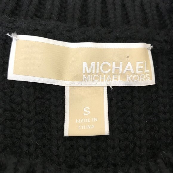 NWOT Micheal Kors Black Extra Thick Ribbed Knit Crew Neck Sweater Size S - Picture 7 of 9
